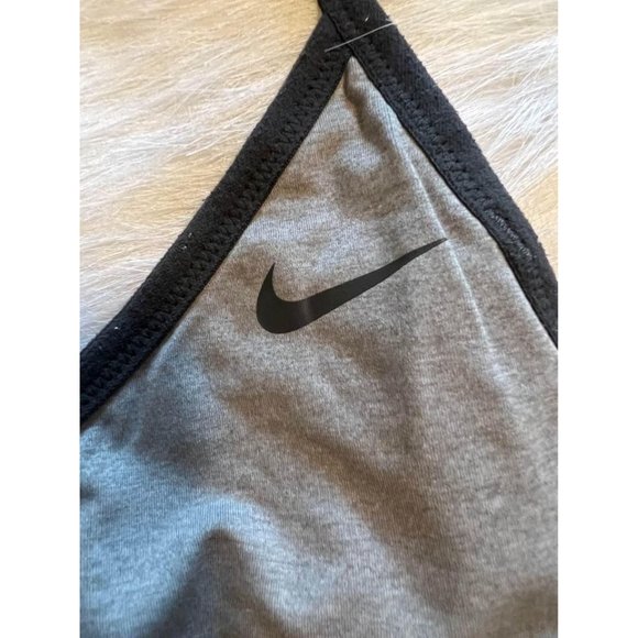 Women's Indy Nike Sports Bra In Grey/Volt(neon Yellow-green) - Picture 10 of 12